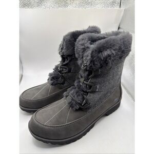 JBU Women's Colorado Cozy Faux Fur Lined Snow Boots Dark Grey Size 8 New